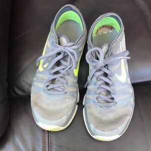 Nike training Gray and Neon Green Athletic Shoes